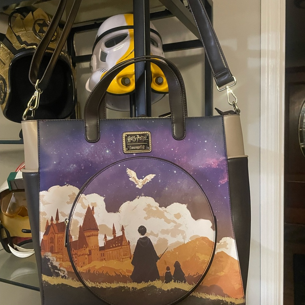 Loungefly Harry Potter Purple and Tan Shoulder Bag